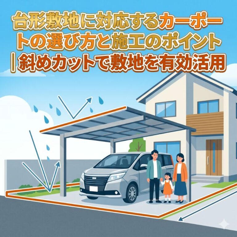 台形敷地に対応するカーポートの選び方と施工のポイント|斜めカットで敷地を有効活用 | オプション工事ドットコム