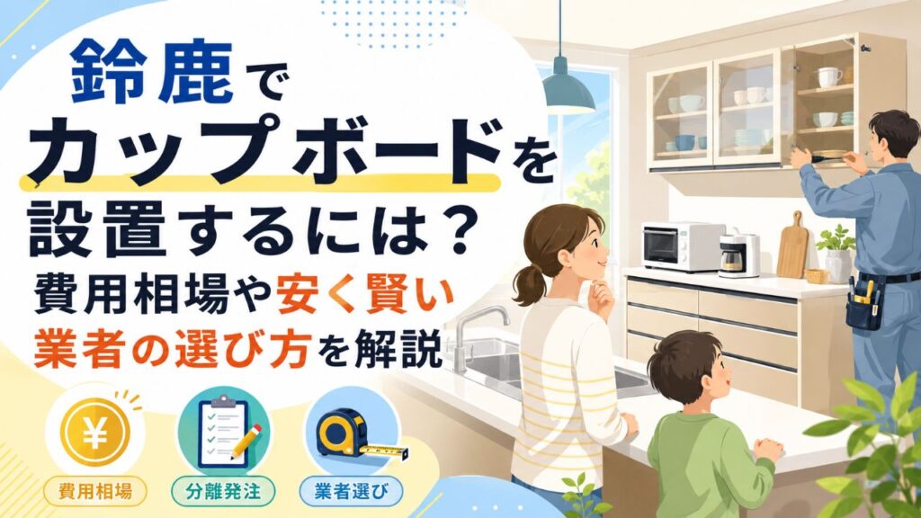 鈴鹿でカップボードを設置するには？費用相場や安く賢い業者の選び方を解説