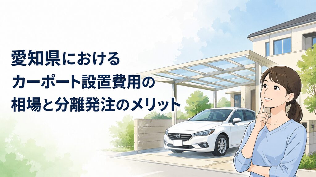愛知でのカーポート設置費用の相場は？ハウスメーカーより安く高品質に仕上げる分離発注のコツ